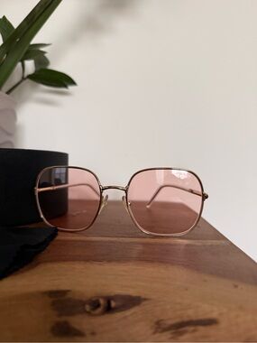 Prada Gold Frame Pink Lens Photochromic Women's Sunglasses